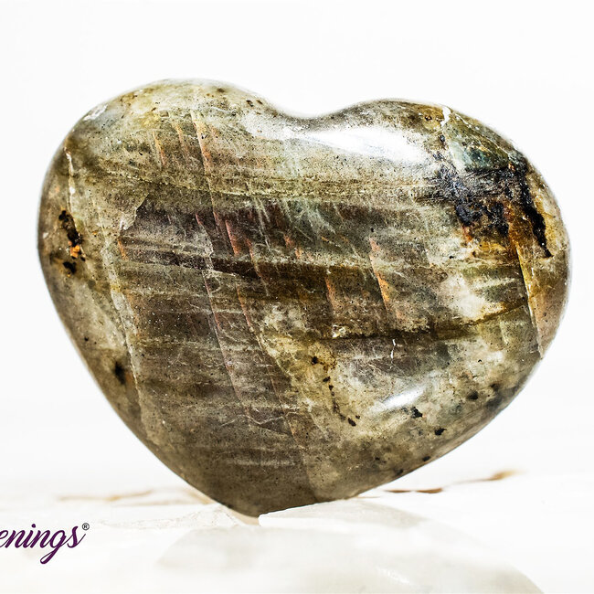 Purple Labradorite Heart - Small (1") High Flash