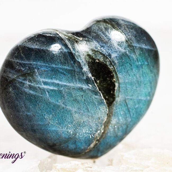 Purple Labradorite Heart - Small (1") High Flash