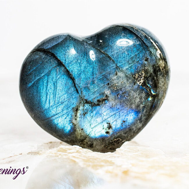 Purple Labradorite Heart - Small (1") High Flash