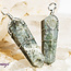Labradorite Pendants - Wire Wrapped Faceted Points - Silver Plated