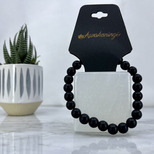 Matte Black Onyx Bracelets - 8mm