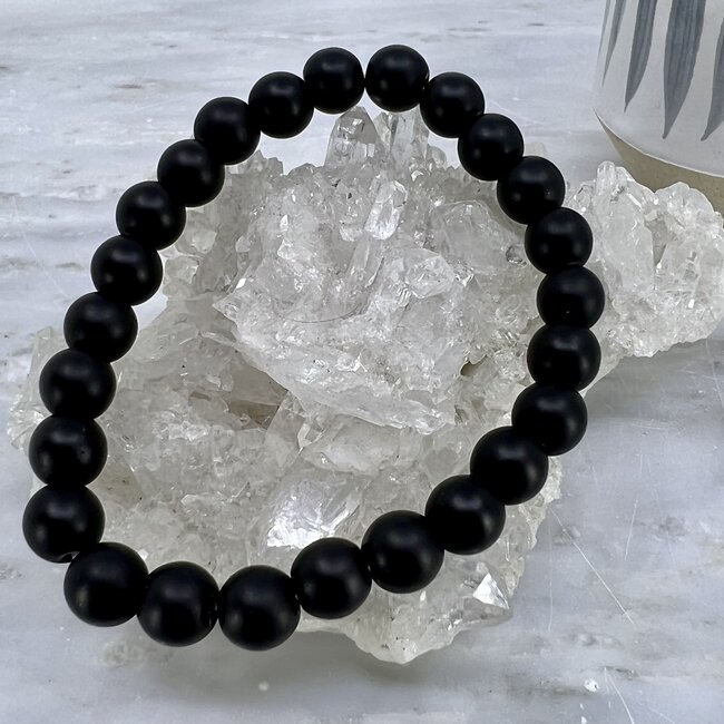 Matte Black Onyx Bracelets - 8mm