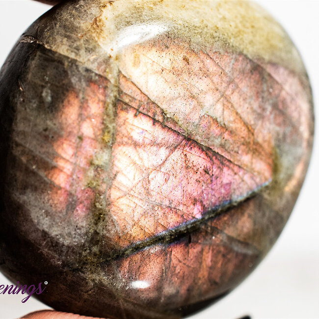 Purple Labradorite Palm Pillow Pocket Stone - Small ( 2")