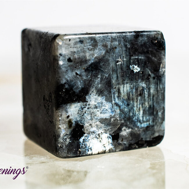 Black Labradorite Larvikite Cubes 1"