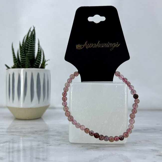 Strawberry/Red Guava Quartz Bracelets-4mm