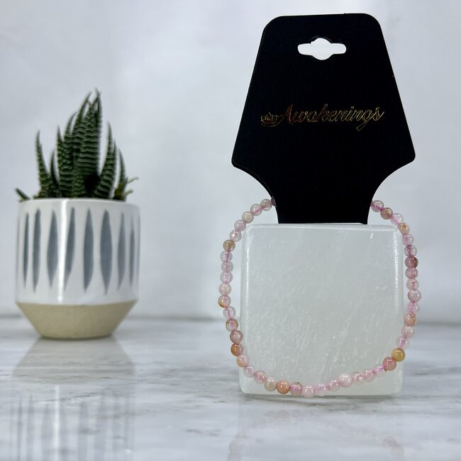 Flower Agate  (Cherry Blossom) Bracelets - 4mm Mini