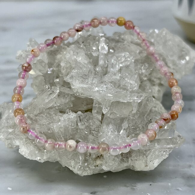 Flower Agate  (Cherry Blossom) Bracelets - 4mm Mini