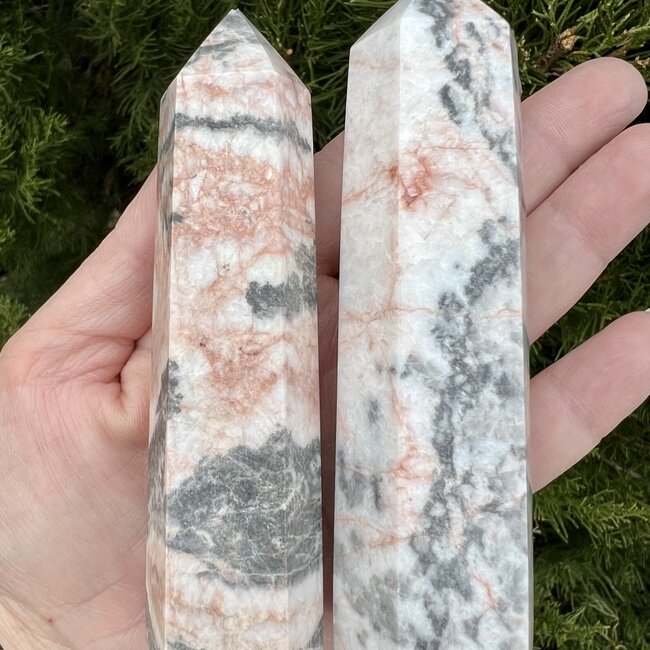 Pink Zebra Jasper Tower Point Generator - Extra Large (5 - 6")