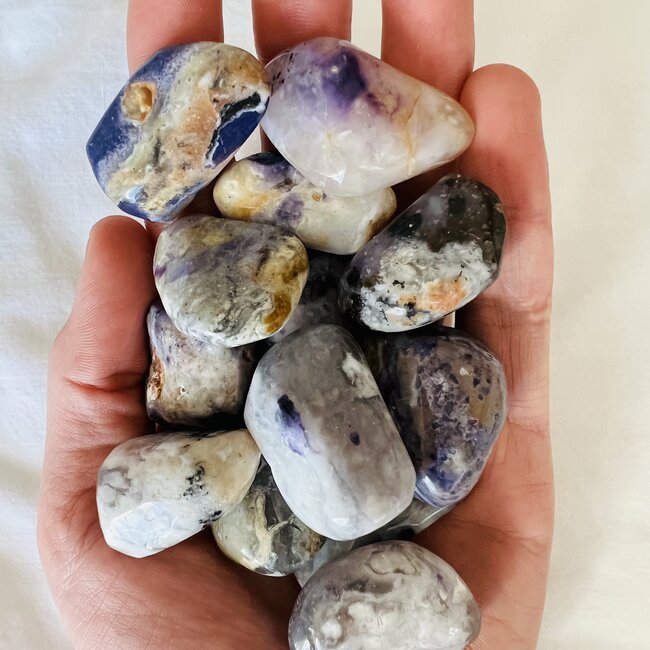 Tiffany Stone (Bertrandite) & Blue Opal - Tumbled