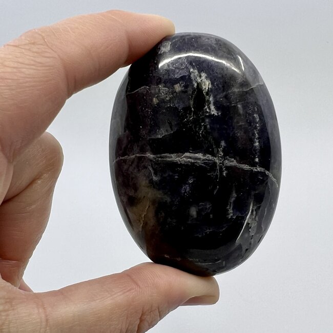 Iolite (Water Sapphire) Palm Pillow Pocket Stone Large