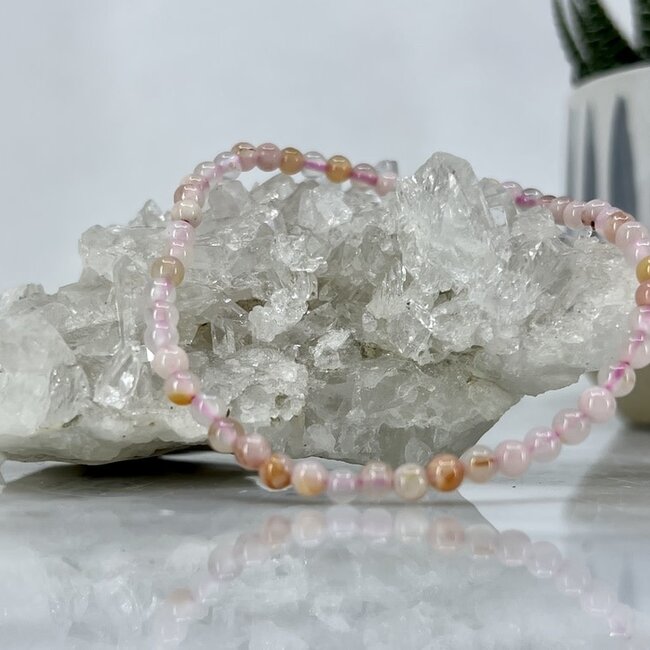 Flower Agate  (Cherry Blossom) Bracelets - 4mm Mini
