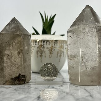 Smoky (Smokey) Quartz Towes Point Generator - Wide Large (3-4")