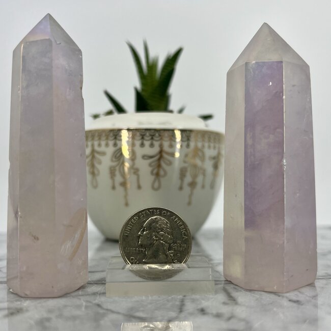 Aura Rose Quartz Tower Point Generator- Medium (3-4)"