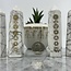 Howlite (Magnesite) Gold Chakra Engraved Towers Points Generators - Medium 3-4"