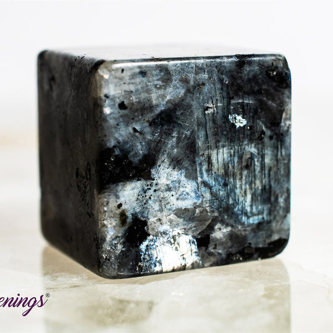 Black Labradorite Cubes 1"