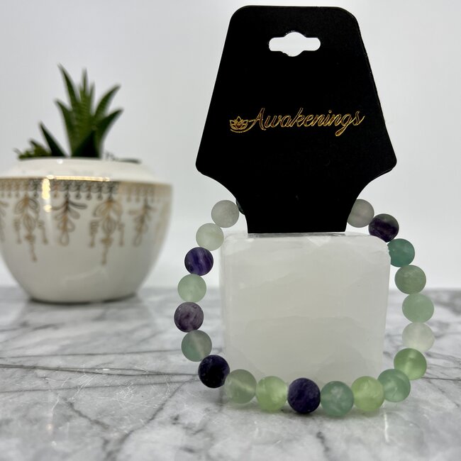 Matte Rainbow Fluorite Bracelets - 8mm