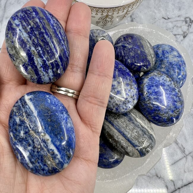 Lapis Lazuli Palm Pillow Pocket Stone