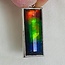 Ammolite Bar Pendant - Faceted Rectangle (Emerald Cut) - Sterling Silver 20x8