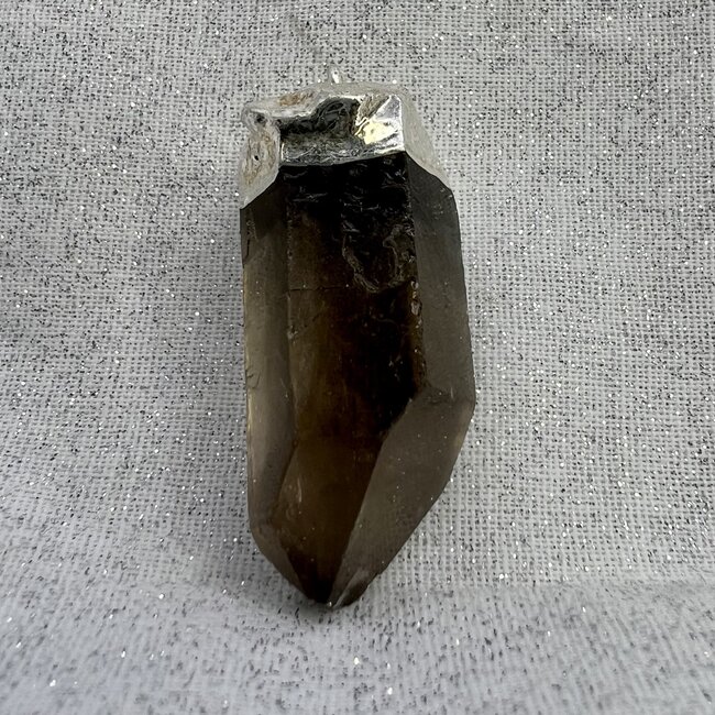Smoky (Smokey) Quartz Pendants - Point Rough Raw Natural - Silver Plated Cap
