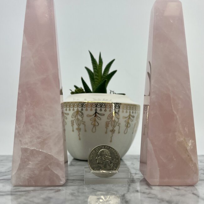 Rose Quartz Obelisk (Tower Generator) - Large (5-6.5")
