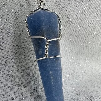 Angelite Pendant-Wire Wrapped Point