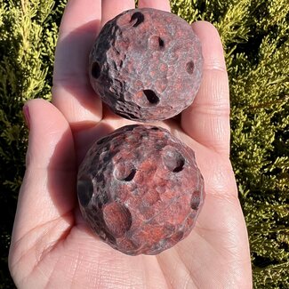 Brecciated Red Jasper Full Moon/Asteroid - 40 mm