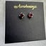 Red Garnet Earrings - 5mm Round Faceted Studs - Claw Prong Set Sterling Silver