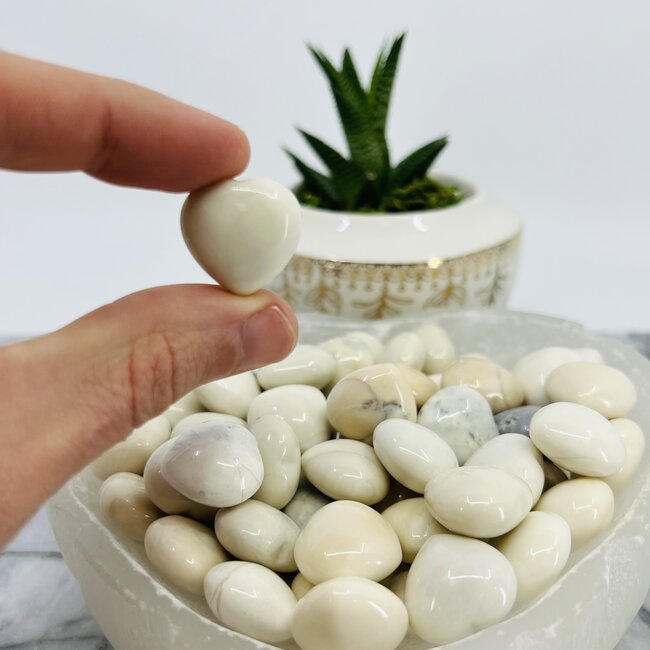 Ivory (White) Jade Hearts - Mini