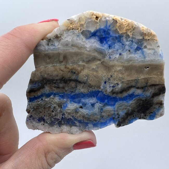 Azurite Fluorite Malachite & Tetrahedrite Polished Face Slab-Medium