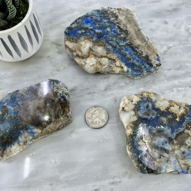 Azurite Fluorite Malachite & Tetrahedrite Polished Face Slab-Large