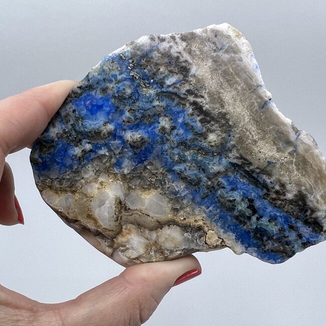 Azurite Fluorite Malachite & Tetrahedrite Polished Face Slab-Large