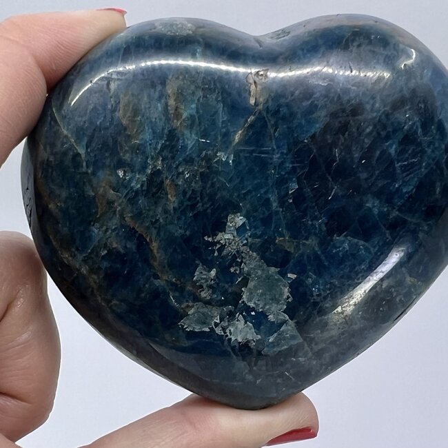 Blue Apatite Hearts Puffy - XL Extra Large 3"