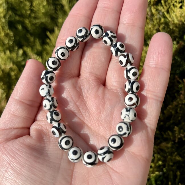 Tibetan Agate (Black Eye) Bracelets - 8mm