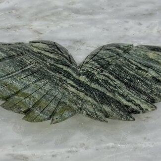 Serpentine & Epidote Angel Wings-Large #1