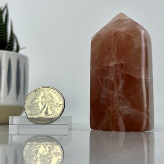 Pink Rose Calcite Tower Point Generator - Medium