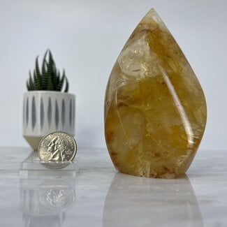 Golden Healer Quartz (Yellow Hematoid) Flame Point - Large (4-5")