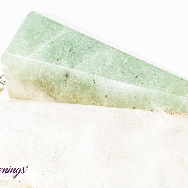 Green Aventurine Pendulums - Dowsing Hexagonal Faceted Cone Point Divination - Silver Chain Crystal Gemstone