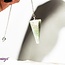 Green Aventurine Pendulum-Dowsing Hexagonal Faceted Cone Point Divination-Silver Chain-Crystal Gemstone