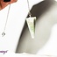 Green Aventurine Pendulums - Dowsing Hexagonal Faceted Cone Point Divination - Silver Chain Crystal Gemstone