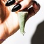 Green Aventurine Pendulums - Dowsing Hexagonal Faceted Cone Point Divination - Silver Chain Crystal Gemstone