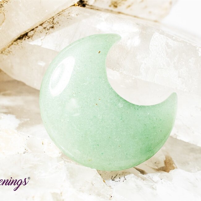 Green Aventurine Crescent Moon - Medium