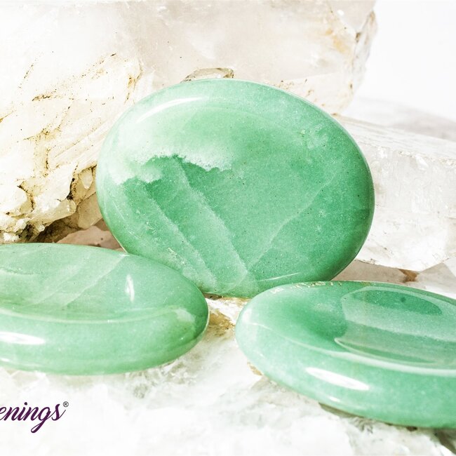 Green Aventurine Worry (Thumb Fidget Relaxation Pocket) Stones - Large Oval