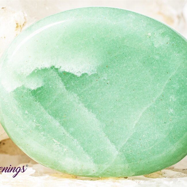 Green Aventurine Worry (Thumb Fidget Relaxation Pocket) Stones - Large Oval
