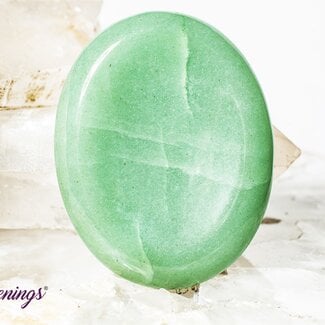 Green Aventurine Worry (Thumb Fidget Relaxation Pocket) Stones - Large Oval