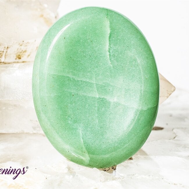 Green Aventurine Worry (Thumb Fidget Relaxation Pocket) Stones - Large Oval