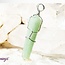 Green Aventurine Pendants - Wire Wrapped Faceted Points - Silver Plated