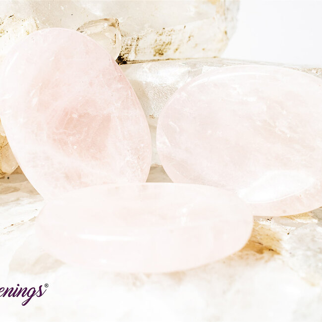 Rose Quartz Worry (Thumb Fidget Relaxation Pocket) Stones - Oval Medium