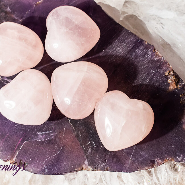 Rose Quartz Hearts - Mini
