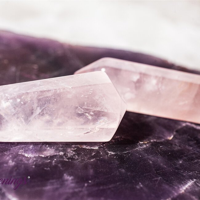 Rose Quartz Double Terminated DT Points - Mini Grids