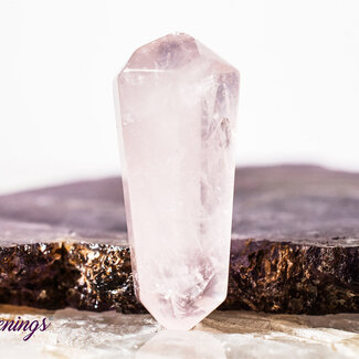 Rose Quartz Double Terminated DT Points - Mini Grids